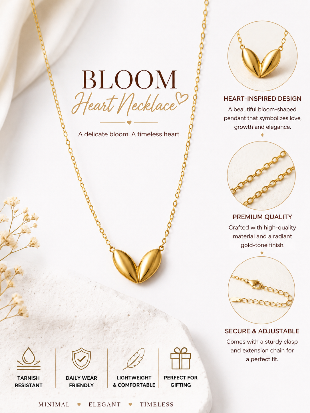 Bloom Heart Necklace