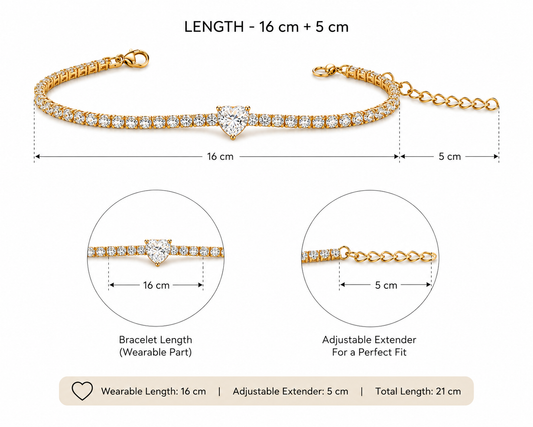 Heart Tennis Bracelet