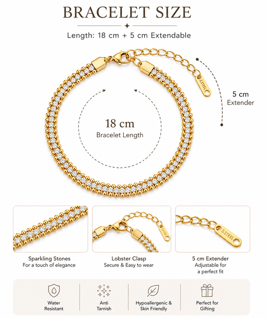 Beaded Tennis Chain Bracelet