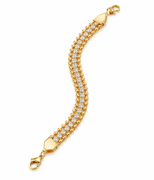 Beaded Tennis Chain Bracelet