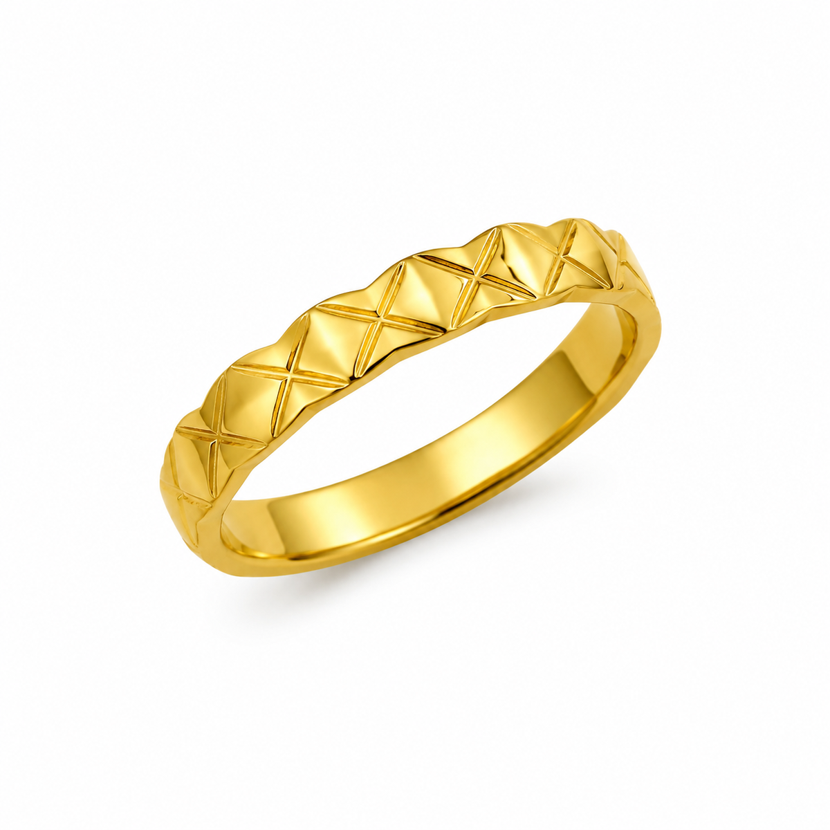 Sleek Textured Gold Ring