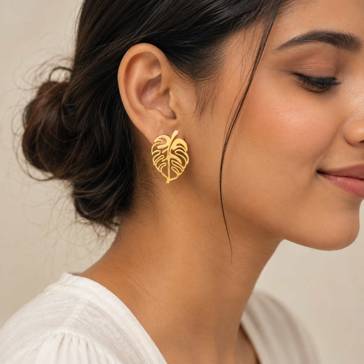 Monstera Leaf Statement Earrings