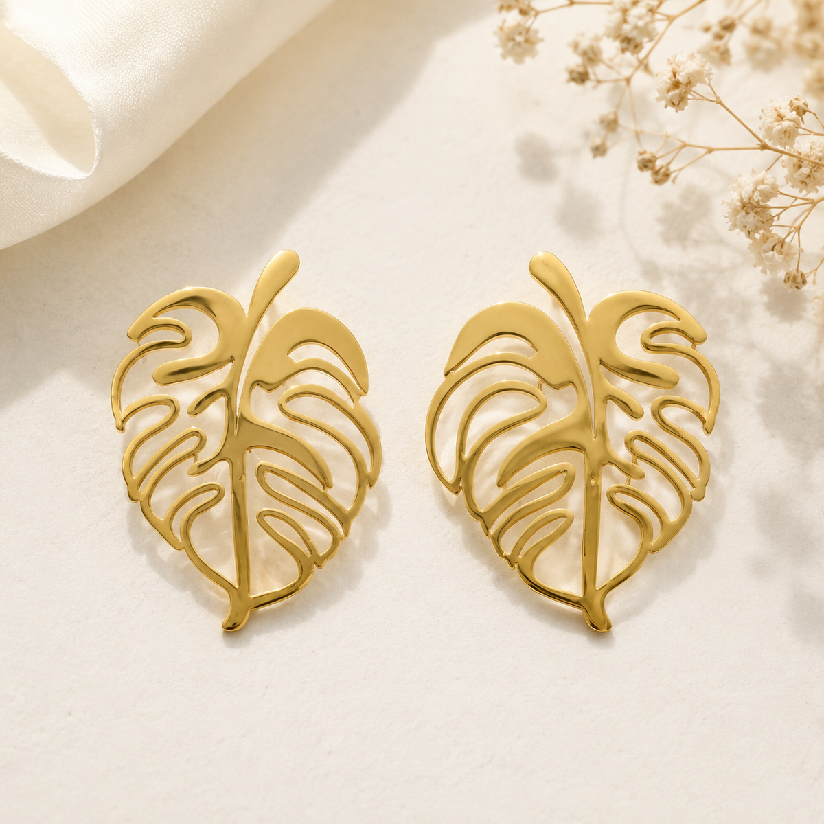 Monstera Leaf Statement Earrings