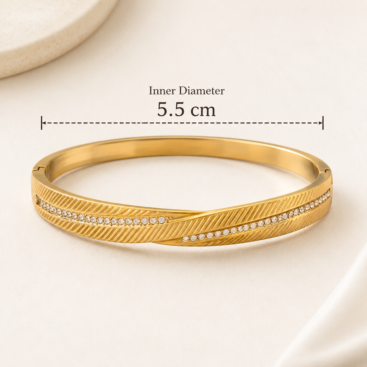 Crystal Twist Bangle Bracelet