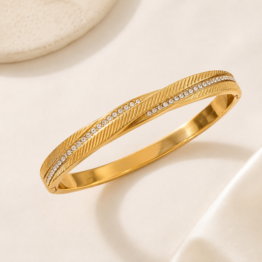 Crystal Twist Bangle Bracelet