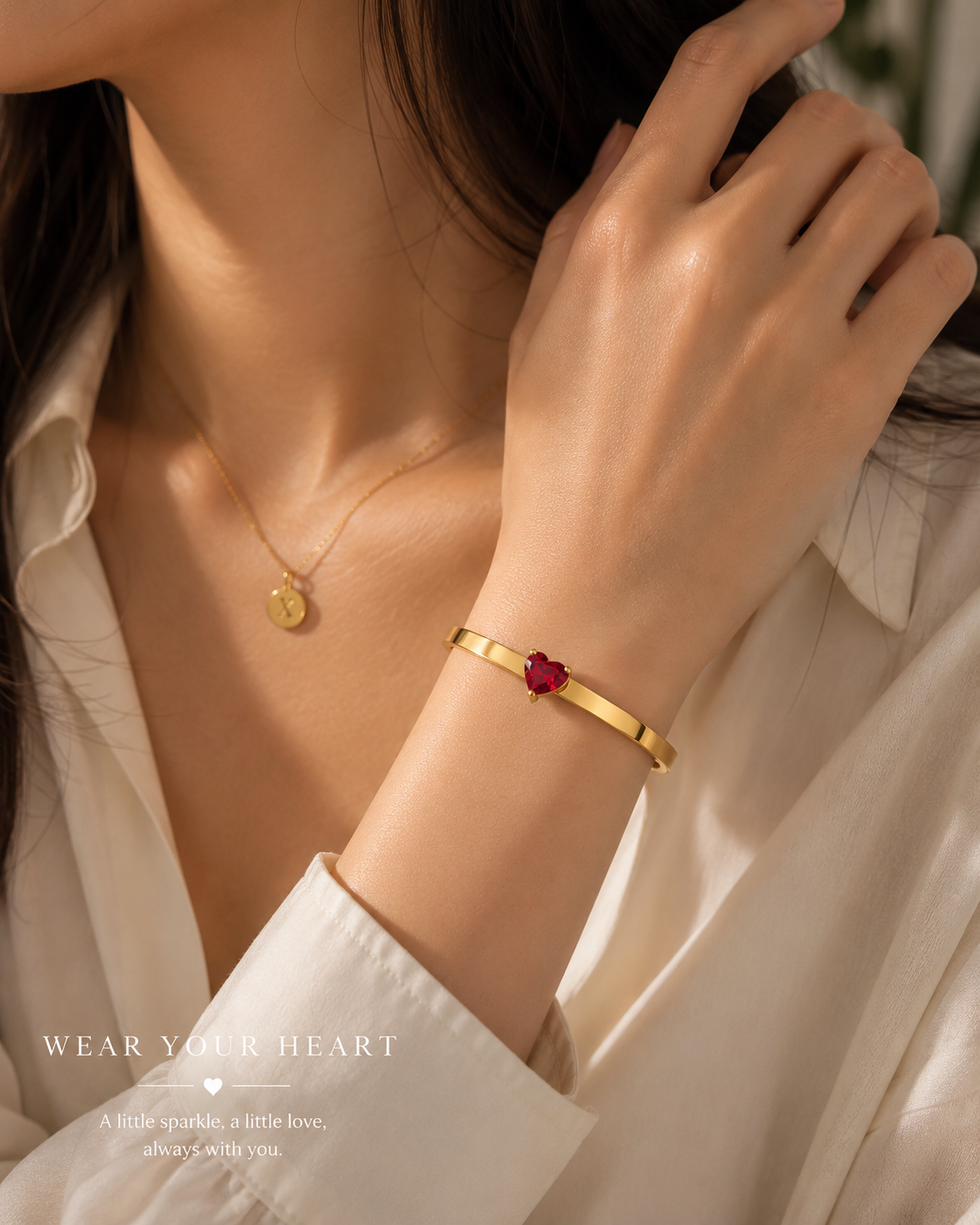 Heart Bangle Bracelet