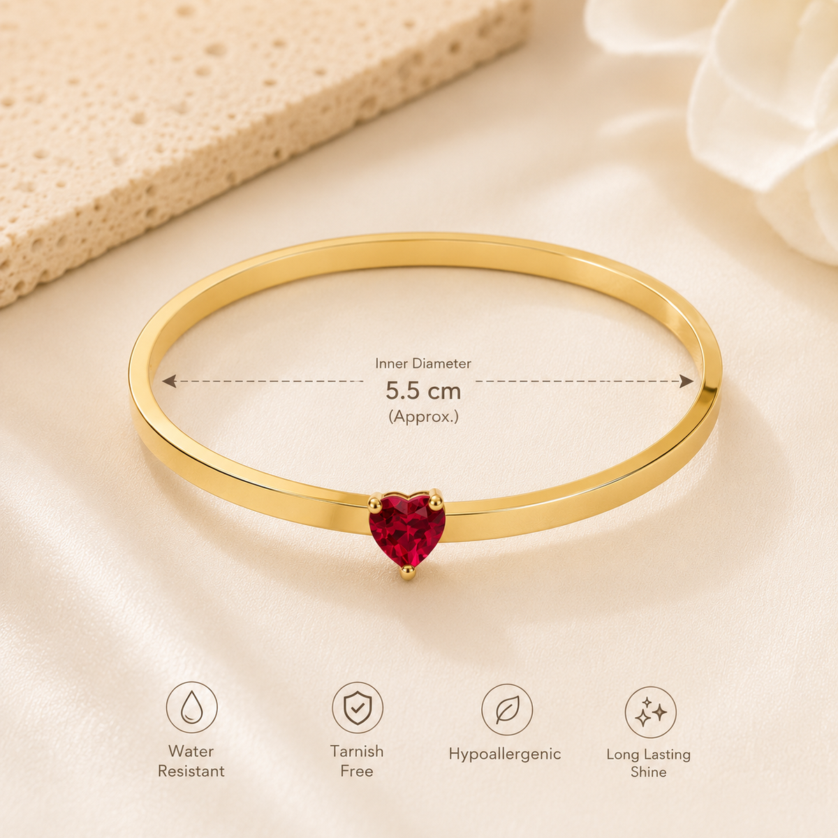 Heart Bangle Bracelet