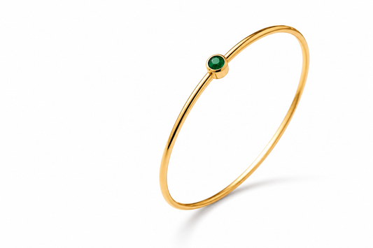 Emerald Minimal Bangle