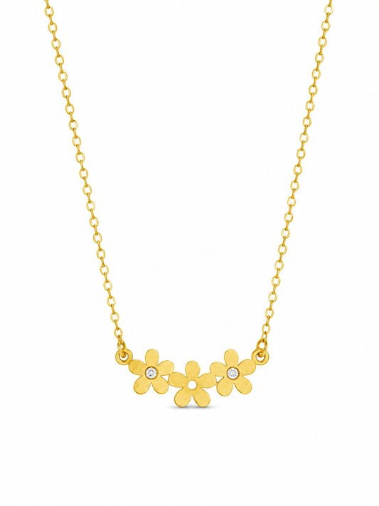 Golden Bloom Trio Necklace