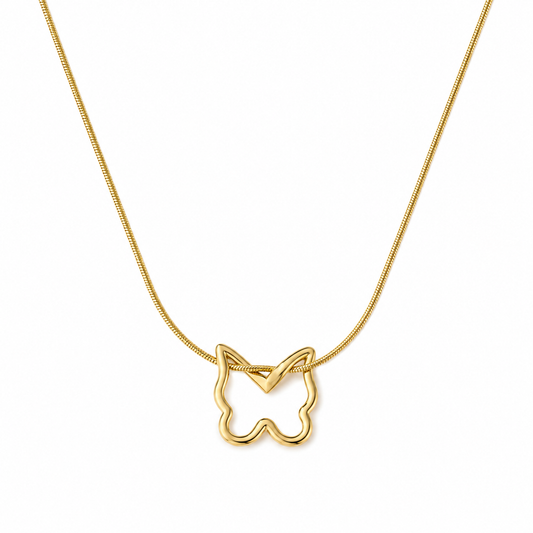 Butterfly Outline Pendant Necklace