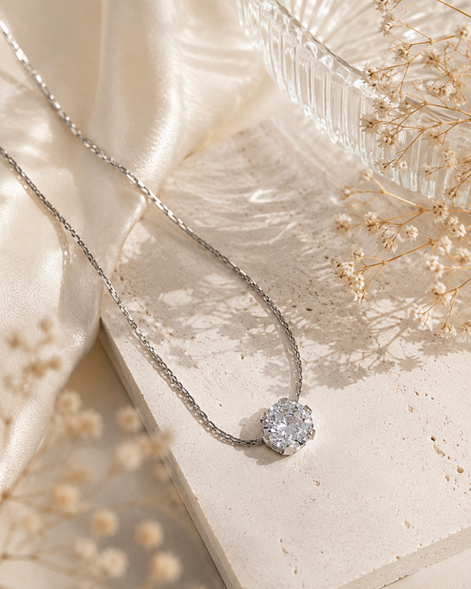 Solitaire Spark Pendant Necklace