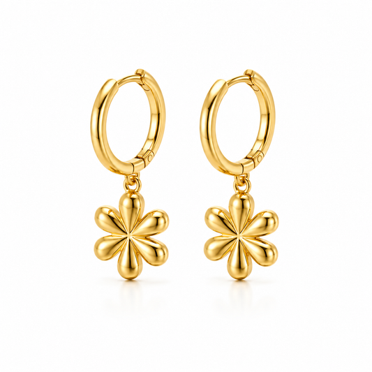 Golden Bloom Hoop Earrings