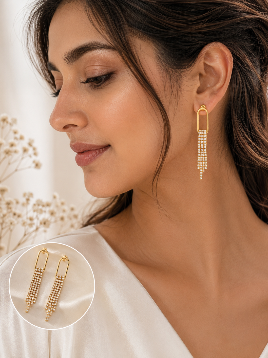 Crystal Cascade Statement Earrings