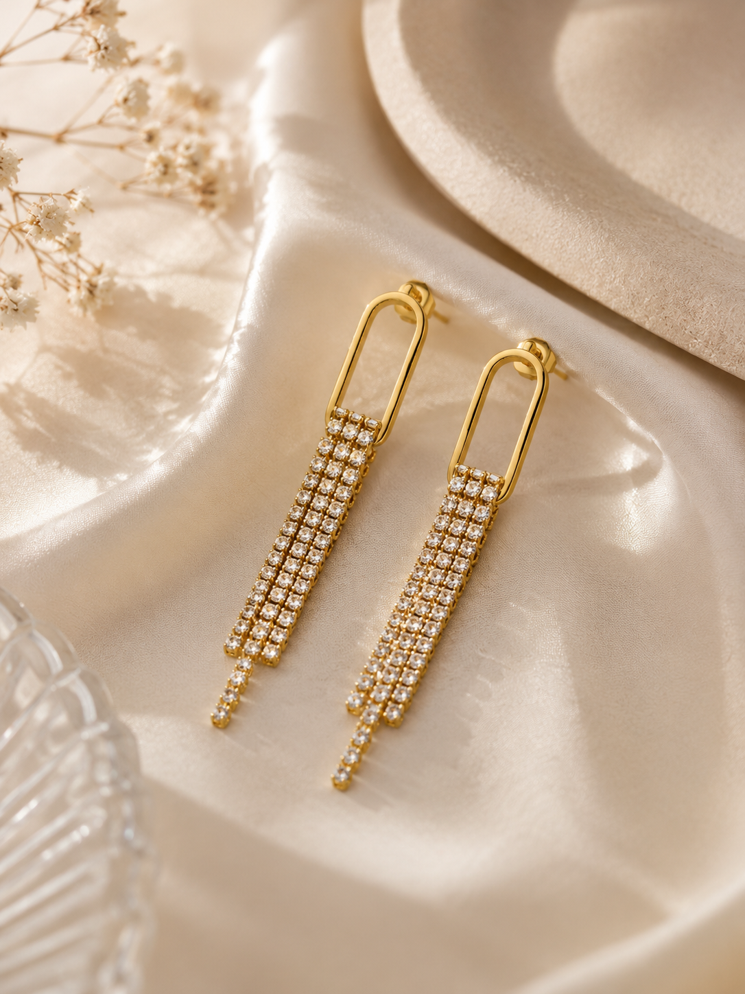 Crystal Cascade Statement Earrings