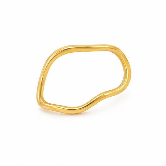 Wavy Minimal Gold Ring