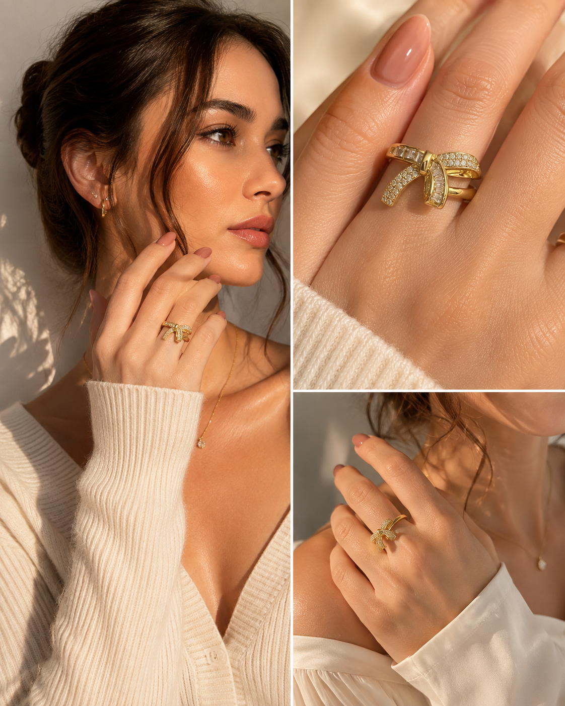 Crystal Bow Statement Ring