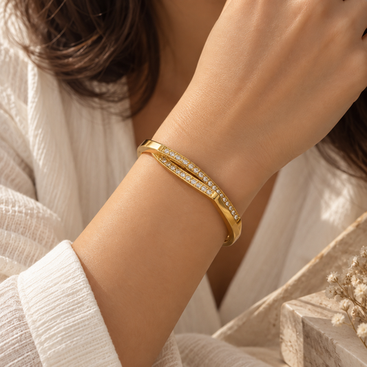 Crystal Crossover Bangle