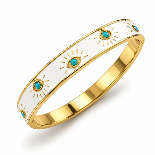 Ivory Evil Eye Bangle