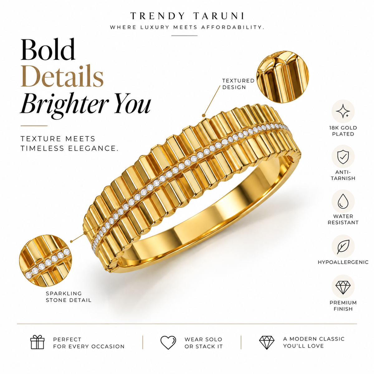 Sculpted Luxe Bangle